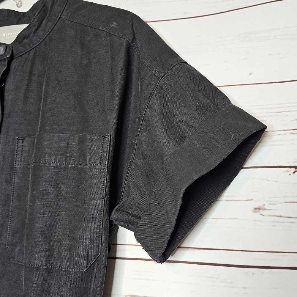Everlane The Fatigue Black Short Sleeve Jumpsuit with Belt